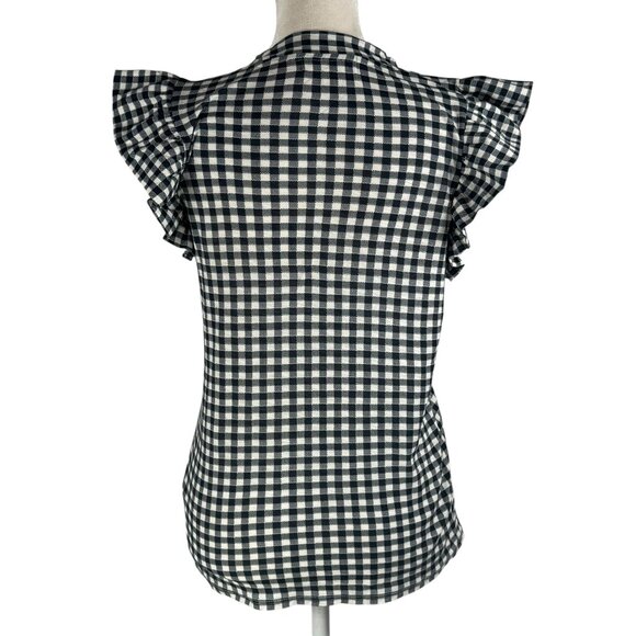 Like new NATION Paulette Tank Blue & White Gingham Ruffle Sleeve Top Size XS - Picture 5 of 12